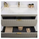 Hanah home Set kupaonskih ormarića s umivaonikom i ogledalom, 2 dijela, bež Slike