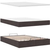  Otomanska postelja z vzmetnico & LEDs rjav 140x190 cm blago, (22011682) | Shoptok.si