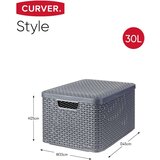 Curver kutije za pohranu Style s poklopcem 3 kom vel. L antracit | shoptok.hr