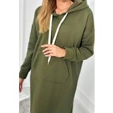 Kesi Long dress with a hood in khaki color | ePonuda.com