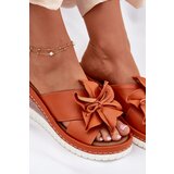 ARTIKER Ladies Leather Wedge Sandals With Decorative Flower | ePonuda.com