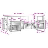  Sekcijska garnitura 6 pcs Bijela i bež 245 x 128,5 x 73 cm | shoptok.hr