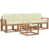  Set vanjskih sofa 5 kom. Prirodna i krem Slike