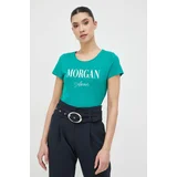 Morgan Kratka majica ženski, zelena barva
