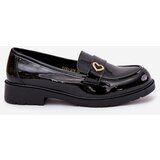 S. BARSKI Lacquered Women's Moccasins With Heart Black S.Barski | shoptok.hr