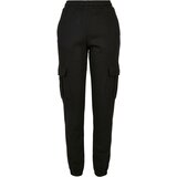 UC Curvy Women's Cargo Sweat High Waisted Trousers - Black Cene