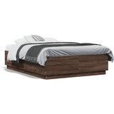 Furnova Posteljni okvir rjav hrast 135x190 cm inženirski les, (21942977) | Shoptok.si