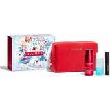 Clarins Total Eye Lift Collection set: krema za okoli oči Total Eye Lift 15 ml + odstranjevalec ličil za oči Instant Eye Make-Up Remover 30 ml + maskara Wonder Perfect Mascara 4D 3 ml 01 Perfect Black + rdeča kozmetična torbica za ženske | Shoptok.si