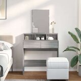  Toaletni stolić s ogledalom siva boja hrasta 80 x 41 x 144 5 cm | shoptok.hr