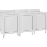 vidaXL Komercialna delovna miza z omarico 180x60x96 cm nerjaveče jeklo Cene