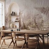  Foto tapeta - Forest motif - deer with antlers among fern leaves on concrete pattern 400x280 | shoptok.hr