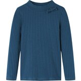  Dječja majica dugih rukava rebrasto pletena modra 128 | shoptok.hr