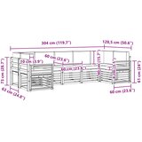  Sekcijska garnitura 7 pcs Bijela i bež 304 x 128,5 x 73 cm | shoptok.hr