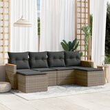  6-dijelni set vrtnih sofa od poliratana s jastucima sivi | shoptok.hr