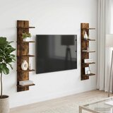  Polica na zidu 2 kom. Dimljeni hrast 22 x 15 x 100 cm | shoptok.hr