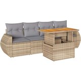  5-dijelni vrtni set sofa s jastucima bež od poliratana | shoptok.hr