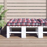 vidaXL Blazina za kavč iz palet rdeč karo vzorec 120x80x12 cm | Shoptok.si