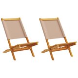 Maison Chic Vrtni Stoli - Stol za vrt 2 kosa taupe trden akacijev les in blago JS524, (21879052) | Shoptok.si