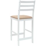  Trpezarijske stolice 2 kom. Čvrsto drvo od gume Bijelo Bijela 40 x 47,5 x 99,5 cm | Shoptok.si