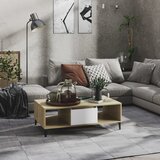 vidaXL stolić za kavu bijeli i boja hrasta 103,5x60x35 cm od iverice Cijene