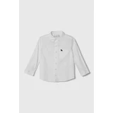 Abercrombie & Fitch Otroška bombažna srajca bela barva