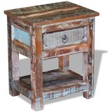  Bočni stolić s 1 ladicom masivno obnovljeno drvo 43x33x51 cm | Eponuda.ba