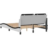 vidaXL Posteljni okvir z vzglavjem bel in črn 120x200 cm umetno usnje | Shoptok.si
