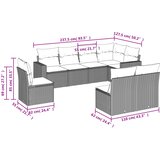  8-dijelni set vrtnih sofa od poliratana s jastucima bež | shoptok.hr