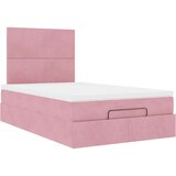 vidaXL Otomanski posteljni okvir z vzmetnicami roza 120x190cm žamet | Shoptok.si