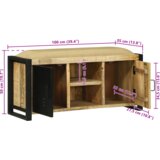 vidaXL Klupa ormar 100x35x50 cm Čvrsto drvo hrapavo mango | shoptok.hr