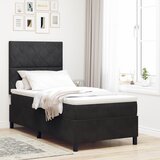 vidaXL Box Spring Krevet s Madracem i LED Osvjetljenjem Crni 100x200 cm Baršun | shoptok.hr