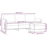  Trosjed s tabureom svjetlosivi 180 cm od tkanine | shoptok.hr