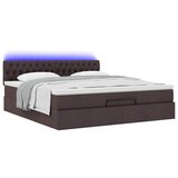  Otomanski krevet s madracem i LED tamnosmeđi 180x200 cm tkanine | shoptok.hr