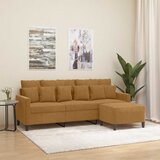  Trosjed s tabureom smeđi 180 cm baršunasti | shoptok.hr