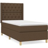  Box spring postelja z vzmetnico temno rjava 80x200 cm blago, (20893468) | Shoptok.si