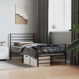 Metalni okvir kreveta uzglavlje i podnožje crni 90 x 200 cm | shoptok.hr