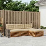  Set vanjskih sofa s jastukom 4 pcs Prirodna i bež Poliester | Eponuda.com