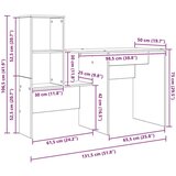 vidaXL Stol sonoma hrast 131.5 x 50 x 106.5 cm Konstruirano drvo | shoptok.hr