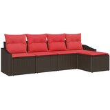  Set sofe 5 kom. Smeđa poliratan | shoptok.hr