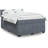  The Living Store Box spring posteljni z vzmetnico temno siv 140x190 cm žamet - Box Spring Postelja, (21492173) Cene