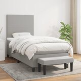  Okvir kreveta s oprugama i madrac svjetlosivi 90x200cm tkanina | shoptok.hr