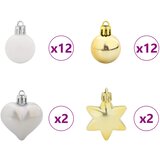  Set Božićnih Ukrasnih Kuglica 40 pcs Bijela i zlatna Plastika | shoptok.hr