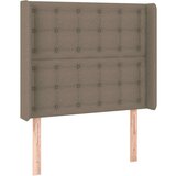  Krevet box spring s madracem LED smeđesivi 90x200 cm tkanina | shoptok.hr