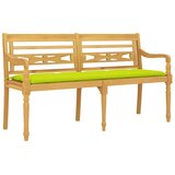  Klupa Batavia s jarkozelenim jastukom 150 cm masivna tikovina | shoptok.hr