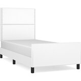 Maison Chic Posteljni okvir - Enojna postelja - Postelja za odrasle z vzglavjem bel 100x200 cm umetno usnje-J9312, (21776109) | Shoptok.si