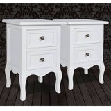 Noćni ormarići s 2 ladice 2 kom od MDF -a bijeli | shoptok.hr
