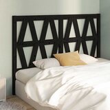  Uzglavlje za krevet crno 126 x 4 x 100 cm od masivne borovine | shoptok.hr