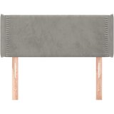  Uzglavlje s ušima svjetlosivo 103x16x78/88 cm baršunasto | shoptok.hr