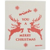 OWOSCHFETZN Gobasta krpa "Merry Christmas" - Križni šiv, jelen | Shoptok.si