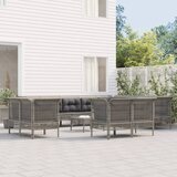 Maison Chic Seti vrtnega pohištva - Vrtna garnitura - Vrtni pohištvo set 13-delna z blazinami siv poli ratan, (21810059) | Shoptok.si
